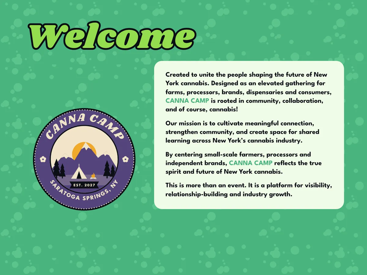 Canna Camp sponsor deck, slide 3 of 9